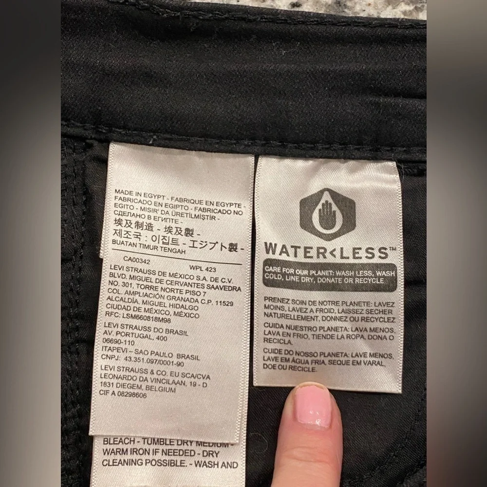 Levi's 720 HIGH RISE SUPER SKINNY 26 Denim Black Jeans Stretch - Picture 7 of 12